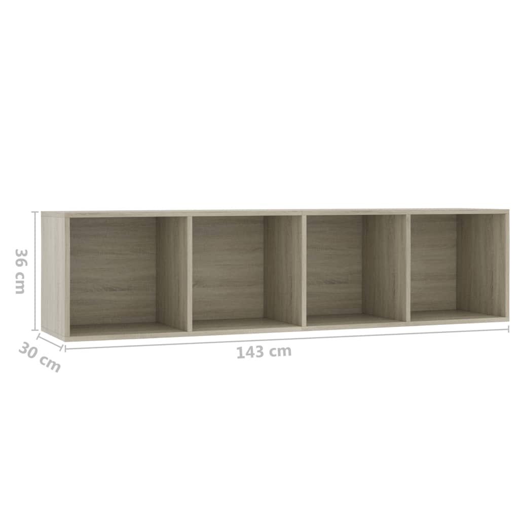 vidaXL Book Cabinet/TV Cabinet Black 143x30x36 cm