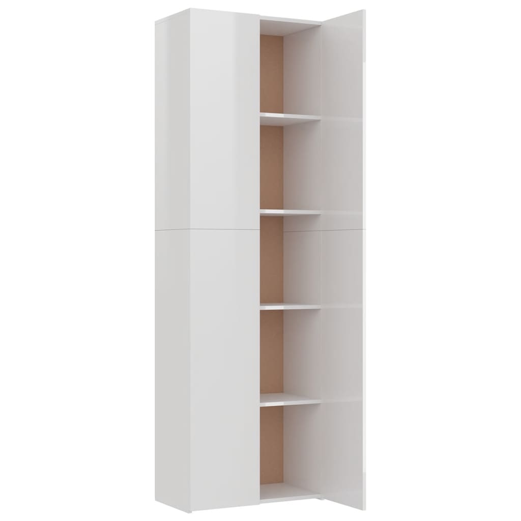 vidaXL Office Cabinet High Gloss White 60x32x190 cm Engineered Wood