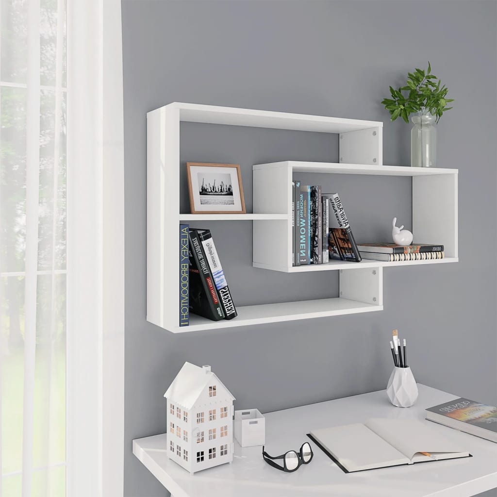 vidaXL Wall Shelf Black 104x20x58.5 cm Engineered Wood