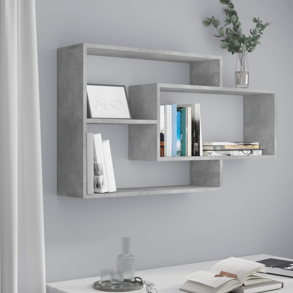 vidaXL Wall Shelf Black 104x20x58.5 cm Engineered Wood