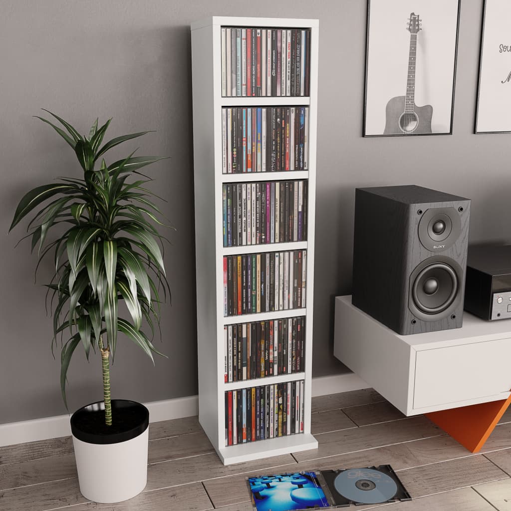 vidaXL CD Cabinet Black 21x20x88 cm Engineered Wood
