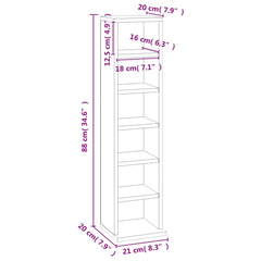 vidaXL CD Cabinet Black 21x20x88 cm Engineered Wood