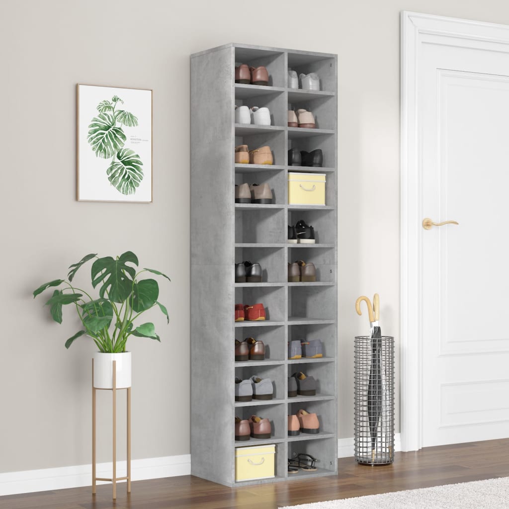 vidaXL Shoe Cabinet Black 54x34x183 cm Engineered Wood