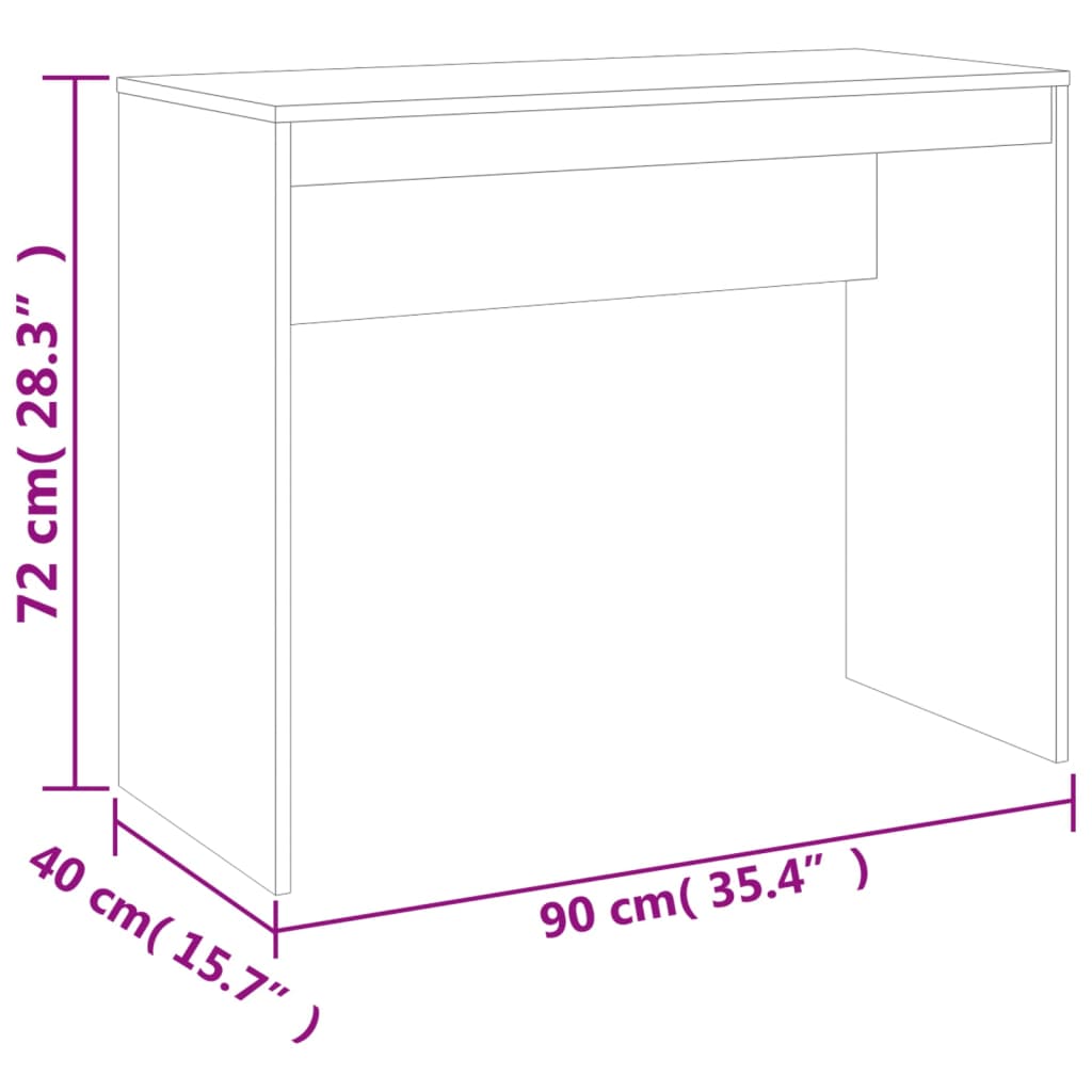 vidaXL Desk Black 90x40x72 cm Engineered Wood