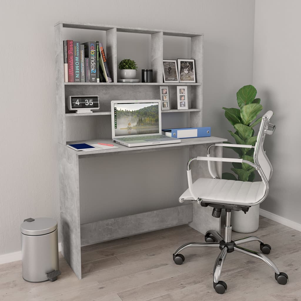 vidaXL Desk with Shelf Black 110x45x157 cm Engineered Wood