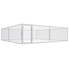 vidaXL Outdoor Dog Kennel Galvanised Steel 4x4x1 m