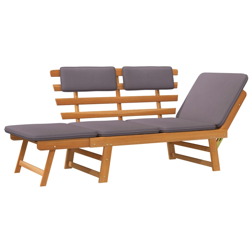 vidaXL 2-in-1 Garden Daybed with Cushion 190 cm Solid Acacia Wood