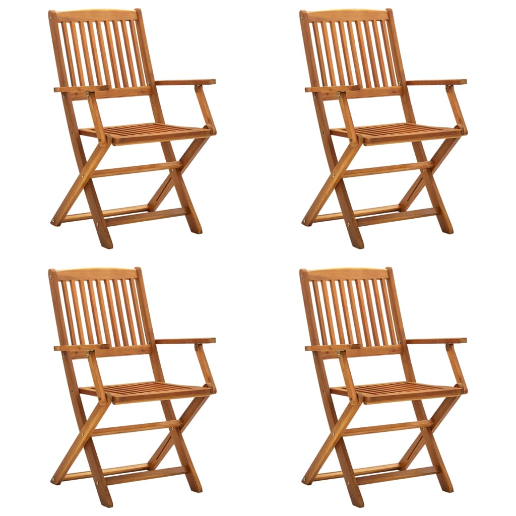 vidaXL Folding Outdoor Chairs 4 pcs Solid Acacia Wood