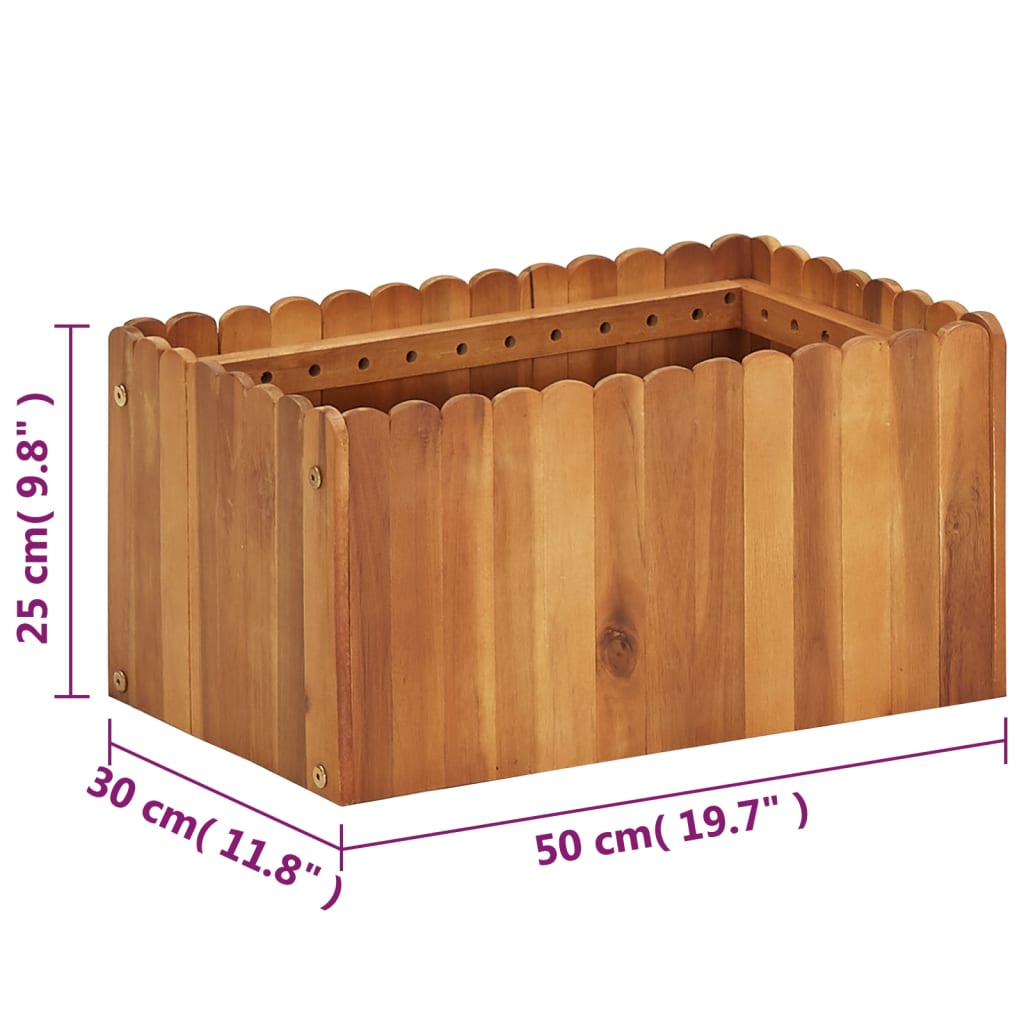 vidaXL Garden Raised Bed 150x30x25 cm Solid Acacia Wood