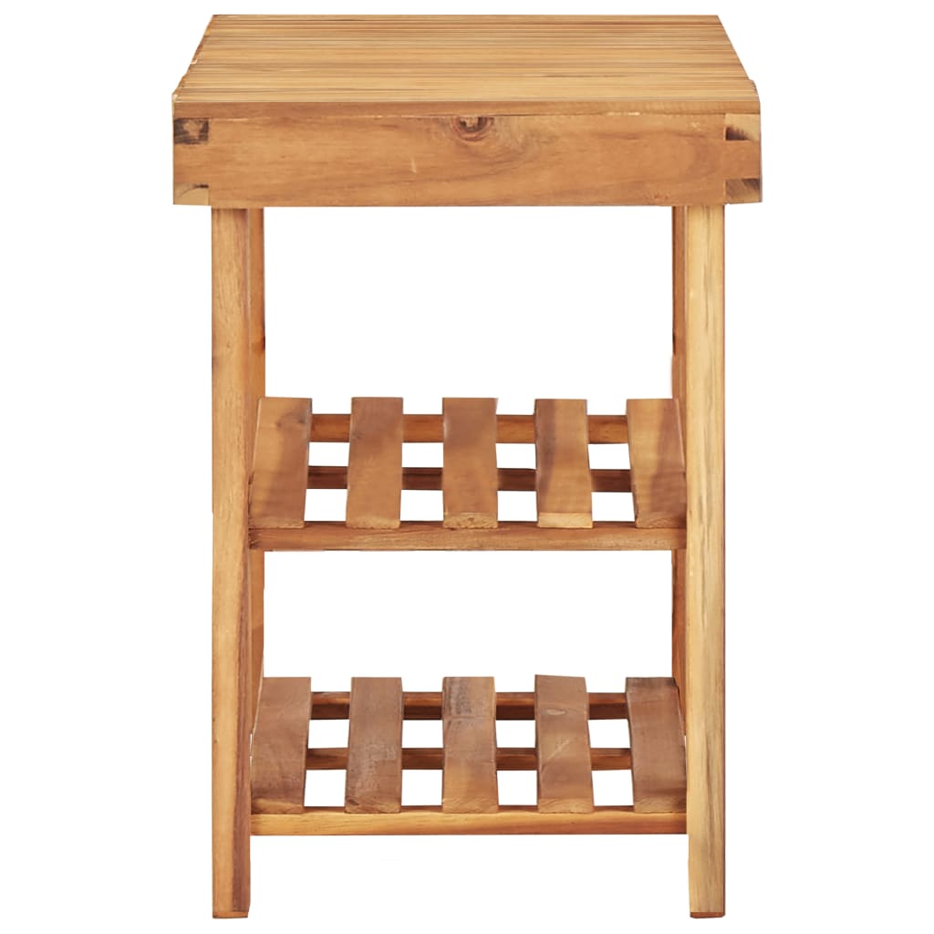 vidaXL Shoe Rack 90x32x46 cm Solid Acacia Wood