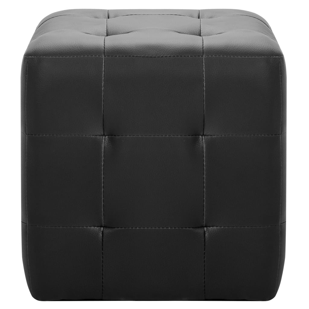 vidaXL Pouffe 2 pcs Black 30x30x30 cm Faux Leather