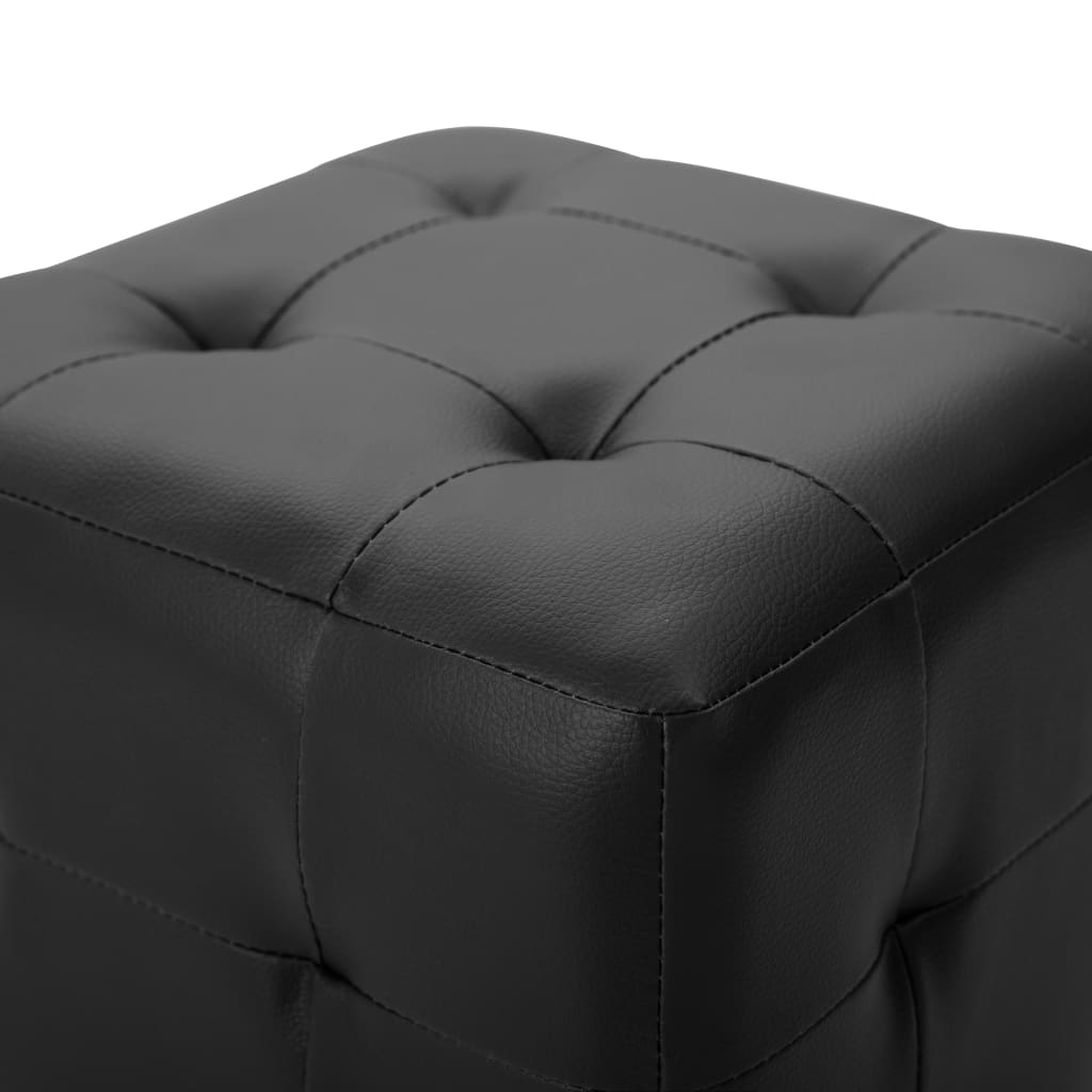 vidaXL Pouffe 2 pcs Black 30x30x30 cm Faux Leather