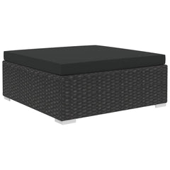 vidaXL 8 Piece Garden Lounge Set with Cushions Poly Rattan Black
