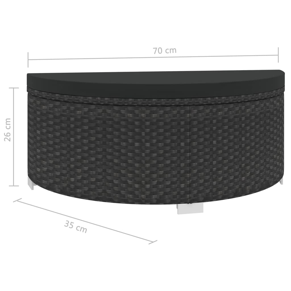 vidaXL 8 Piece Garden Lounge Set with Cushions Poly Rattan Black