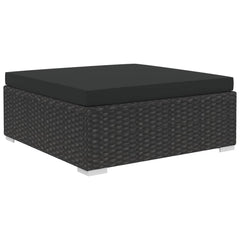 vidaXL 10 Piece Garden Lounge Set with Cushions Poly Rattan Black