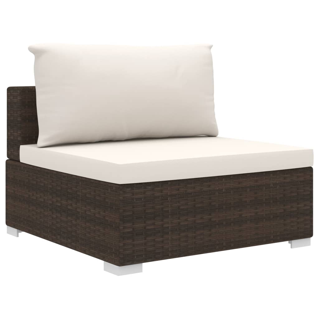 vidaXL 4 Piece Garden Lounge Set with Cushions Poly Rattan Black