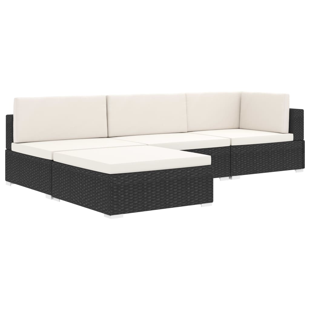 vidaXL Sectional Corner Chair 1 pc with Cushions Poly Rattan Grey