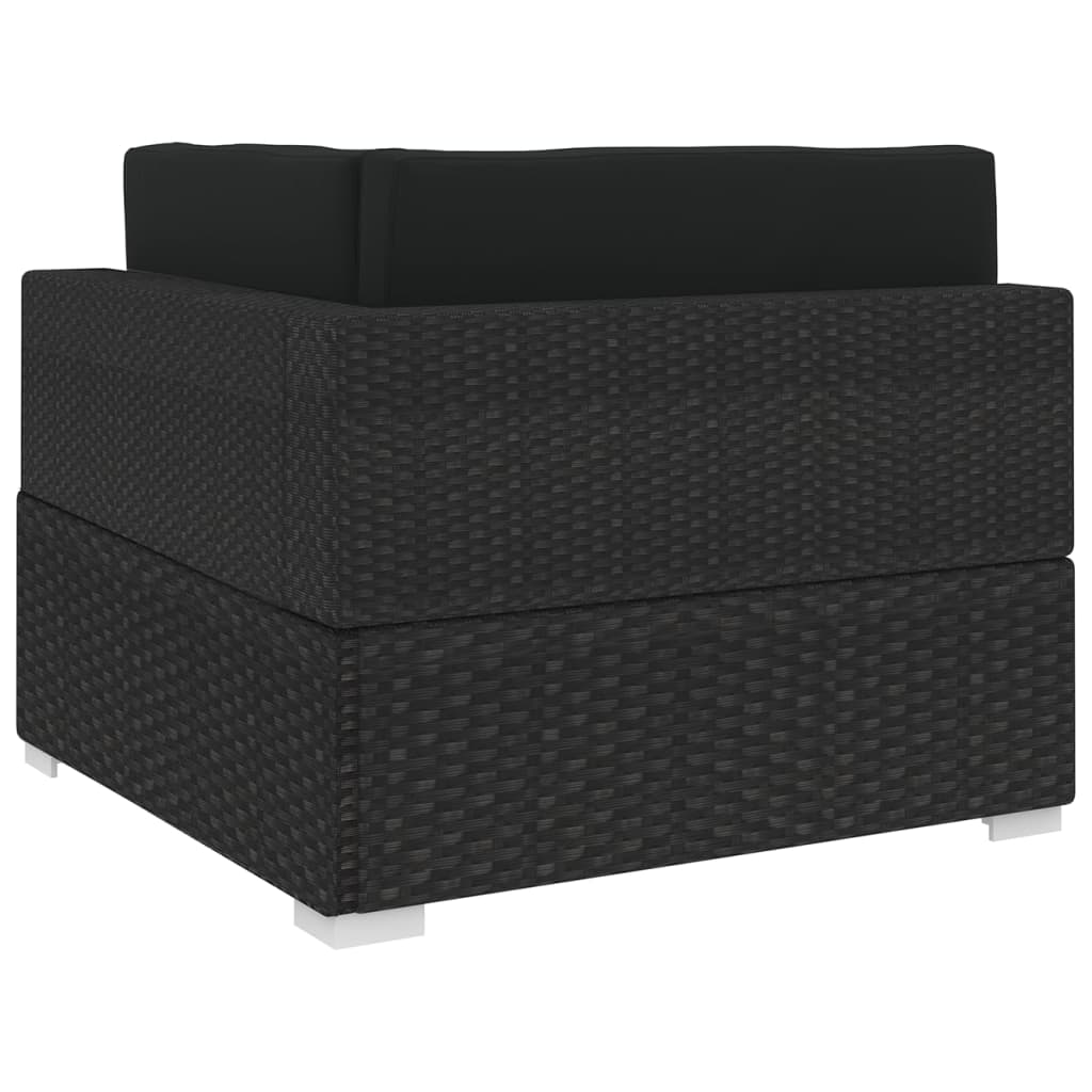 vidaXL Sectional Corner Chair 1 pc with Cushions Poly Rattan Grey