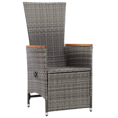 vidaXL Reclining Garden Chairs 2 pcs with Cushions Poly Rattan Grey