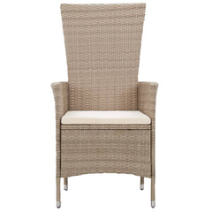 vidaXL 9 Piece Outdoor Dining Set with Cushions Poly Rattan Beige