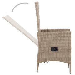 vidaXL 9 Piece Outdoor Dining Set with Cushions Poly Rattan Beige