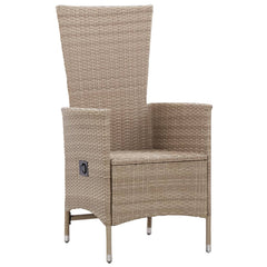 vidaXL Outdoor Chairs 2 pcs with Cushions Poly Rattan Beige