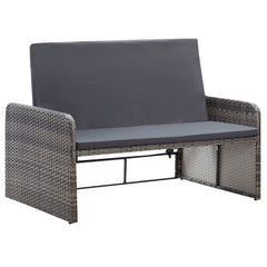 vidaXL 2 Piece Garden Lounge Set with Cushions Poly Rattan Grey