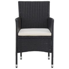 vidaXL Garden Dining Chairs 2pcs Poly Rattan Black