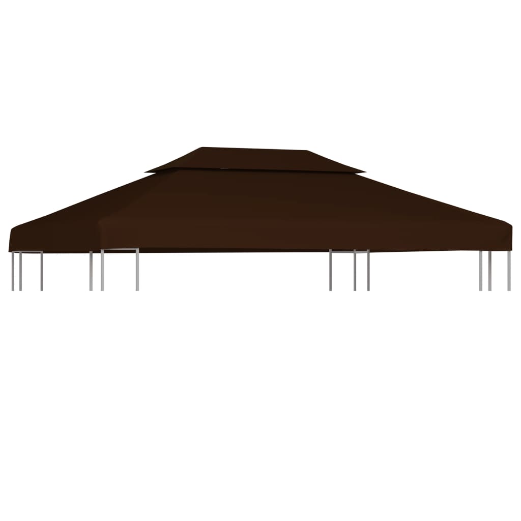 vidaXL 2-Tier Gazebo Top Cover 310 g/m² 4x3 m Brown