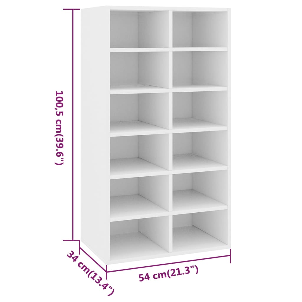 vidaXL Shoe Rack Sonoma Oak 54x34x100.5 cm Engineered Wood