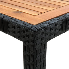 vidaXL 9 Piece Outdoor Dining Set with Cushions Poly Rattan Black