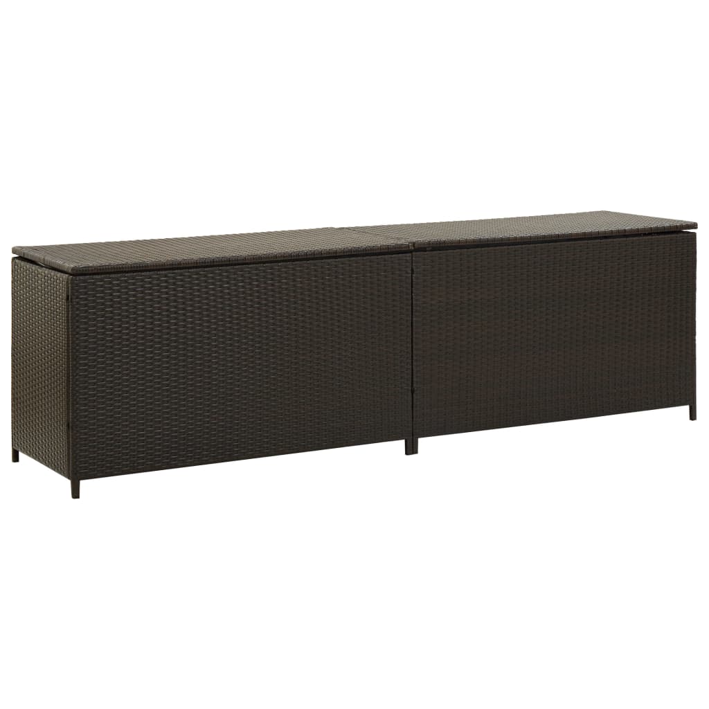 vidaXL Garden Storage Box Poly Rattan 200x50x60 cm Black