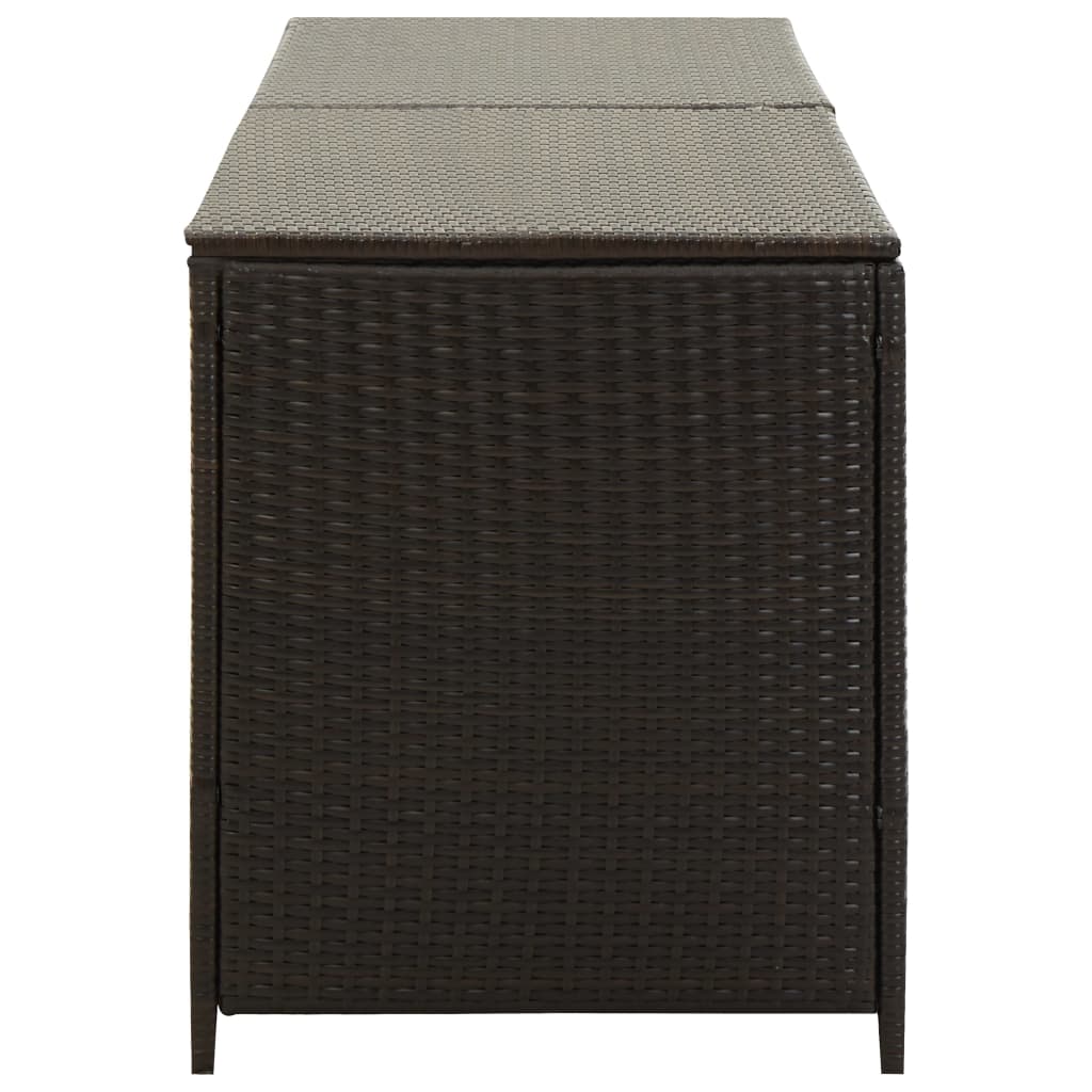 vidaXL Garden Storage Box Poly Rattan 200x50x60 cm Black