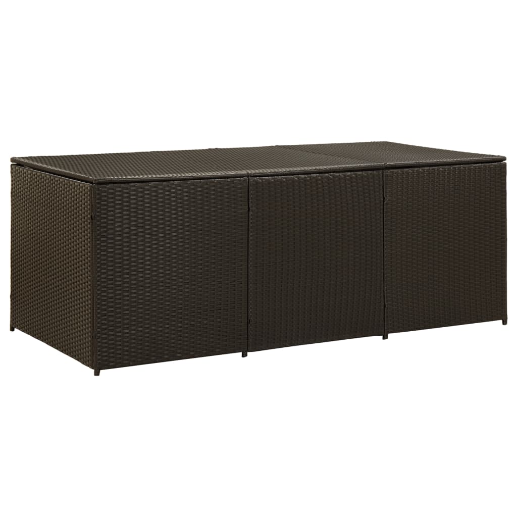 vidaXL Garden Storage Box Poly Rattan 200x50x60 cm Black