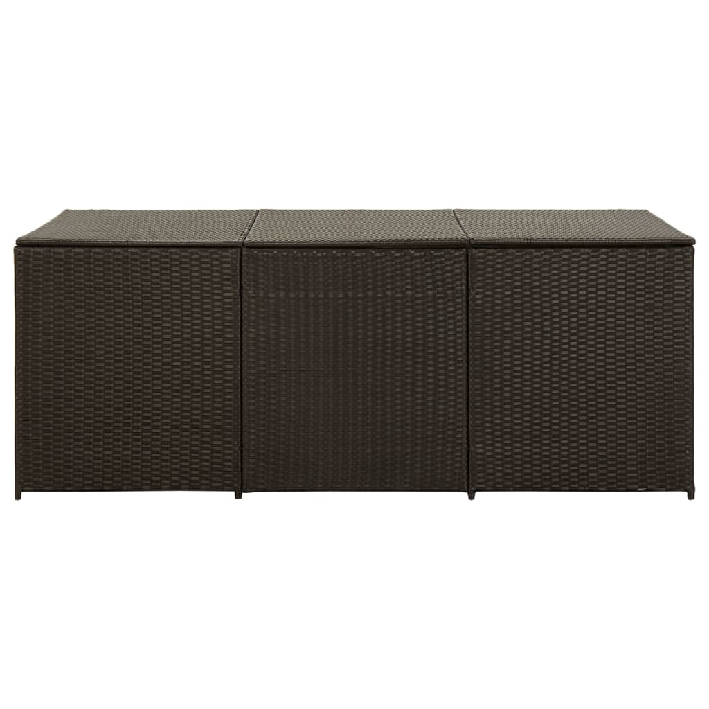 vidaXL Garden Storage Box Poly Rattan 200x50x60 cm Black