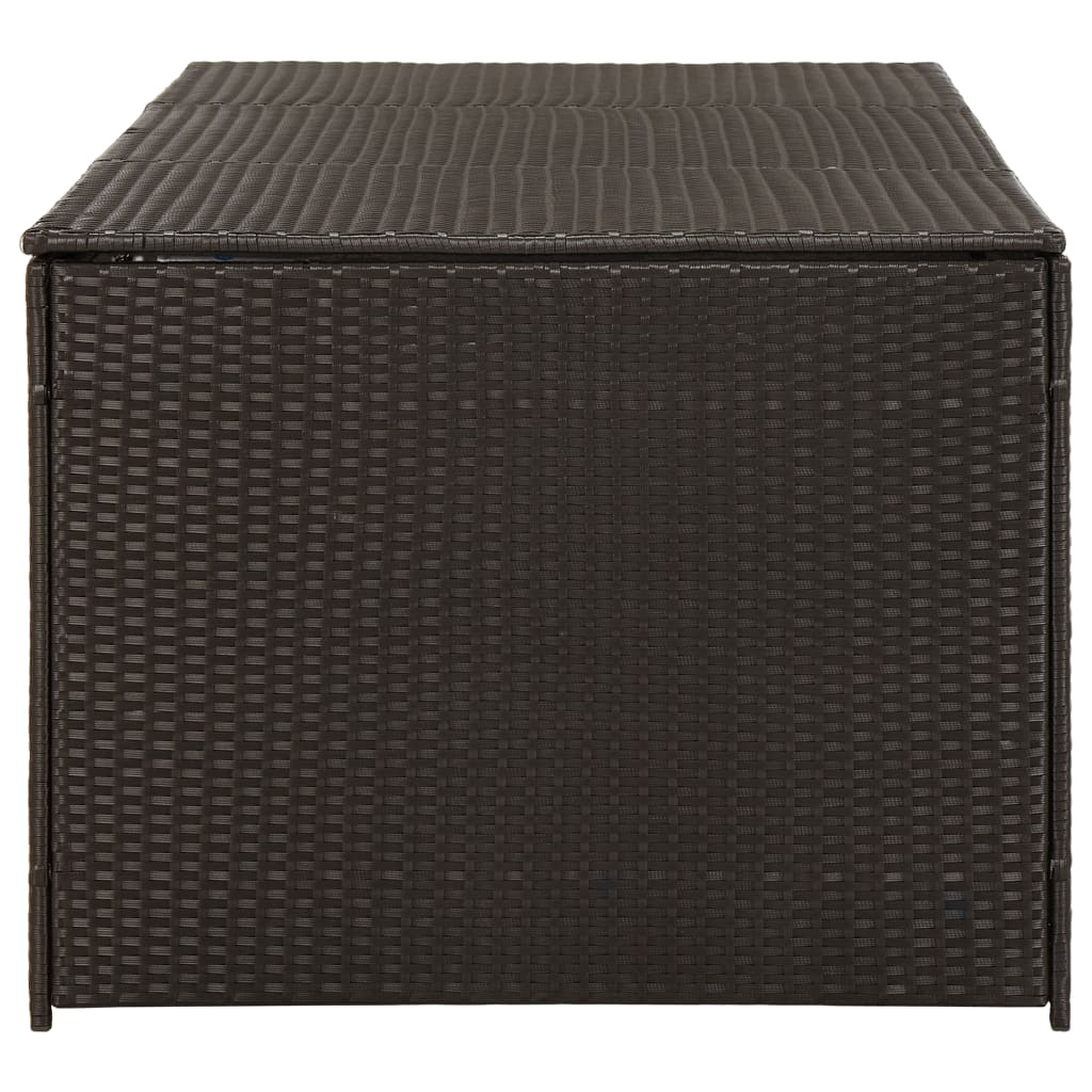 vidaXL Garden Storage Box Poly Rattan 200x50x60 cm Black