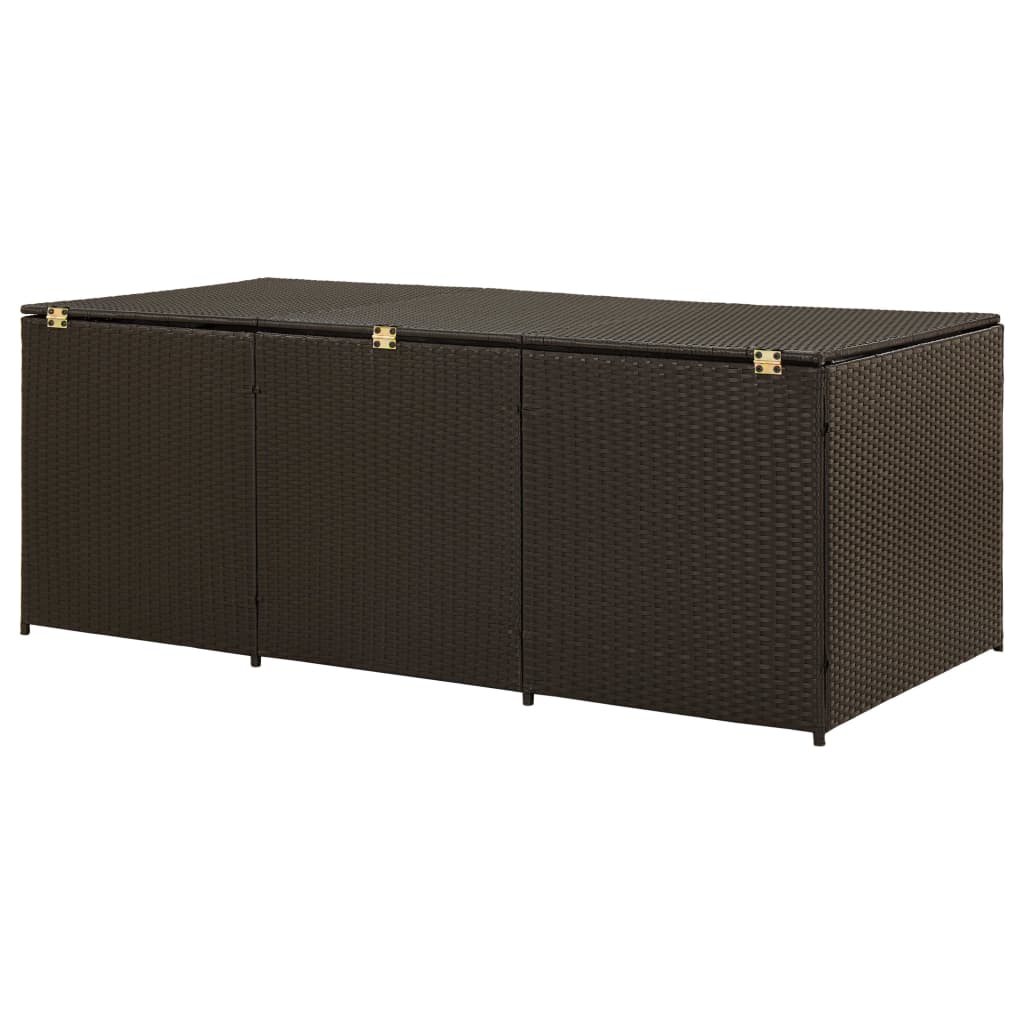 vidaXL Garden Storage Box Poly Rattan 200x50x60 cm Black