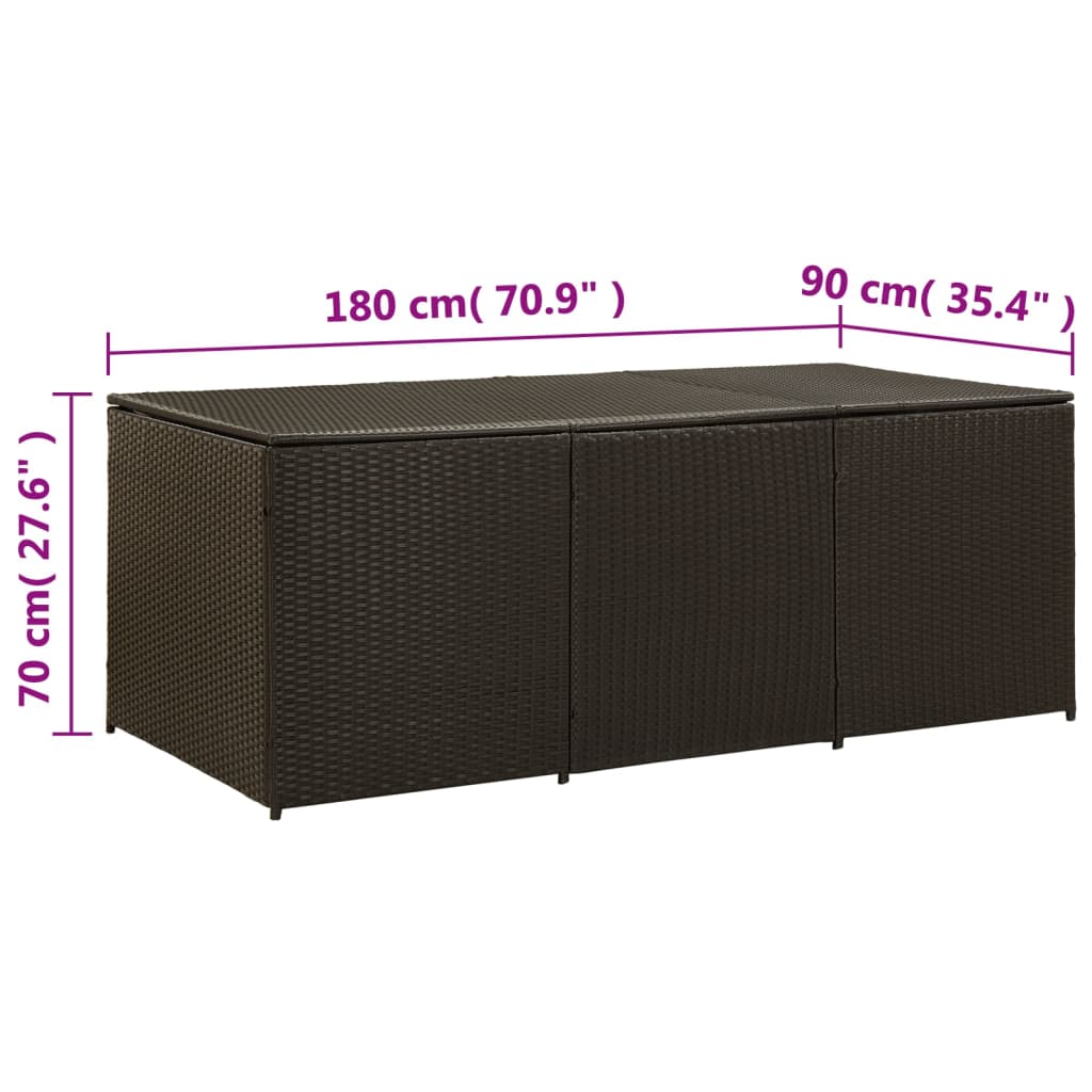 vidaXL Garden Storage Box Poly Rattan 200x50x60 cm Black