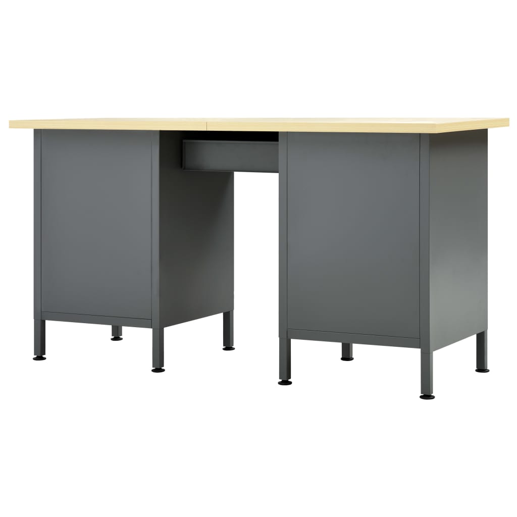 vidaXL Workbench Black 160x60x85 cm Steel