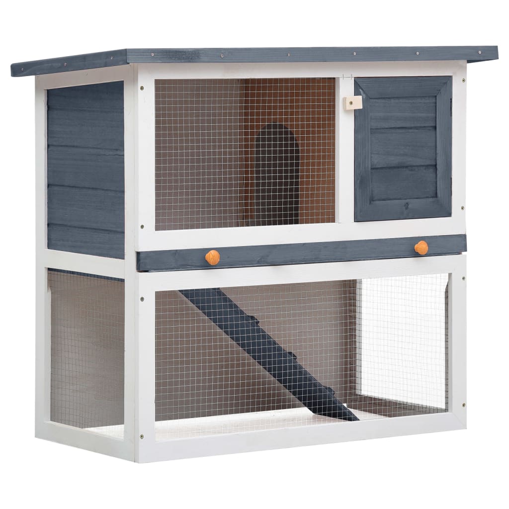 vidaXL Outdoor Rabbit Hutch 1 Door Brown Wood