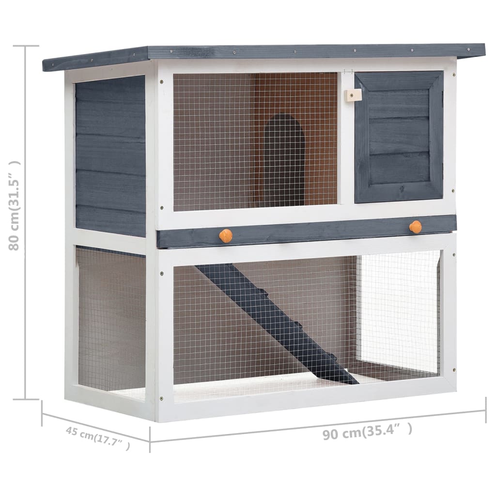 vidaXL Outdoor Rabbit Hutch 1 Door Brown Wood