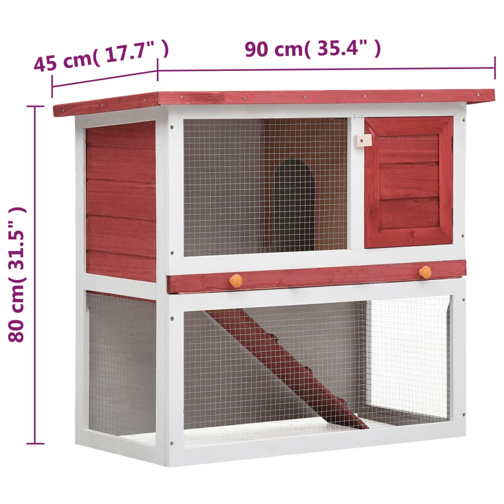 vidaXL Outdoor Rabbit Hutch 1 Door Brown Wood