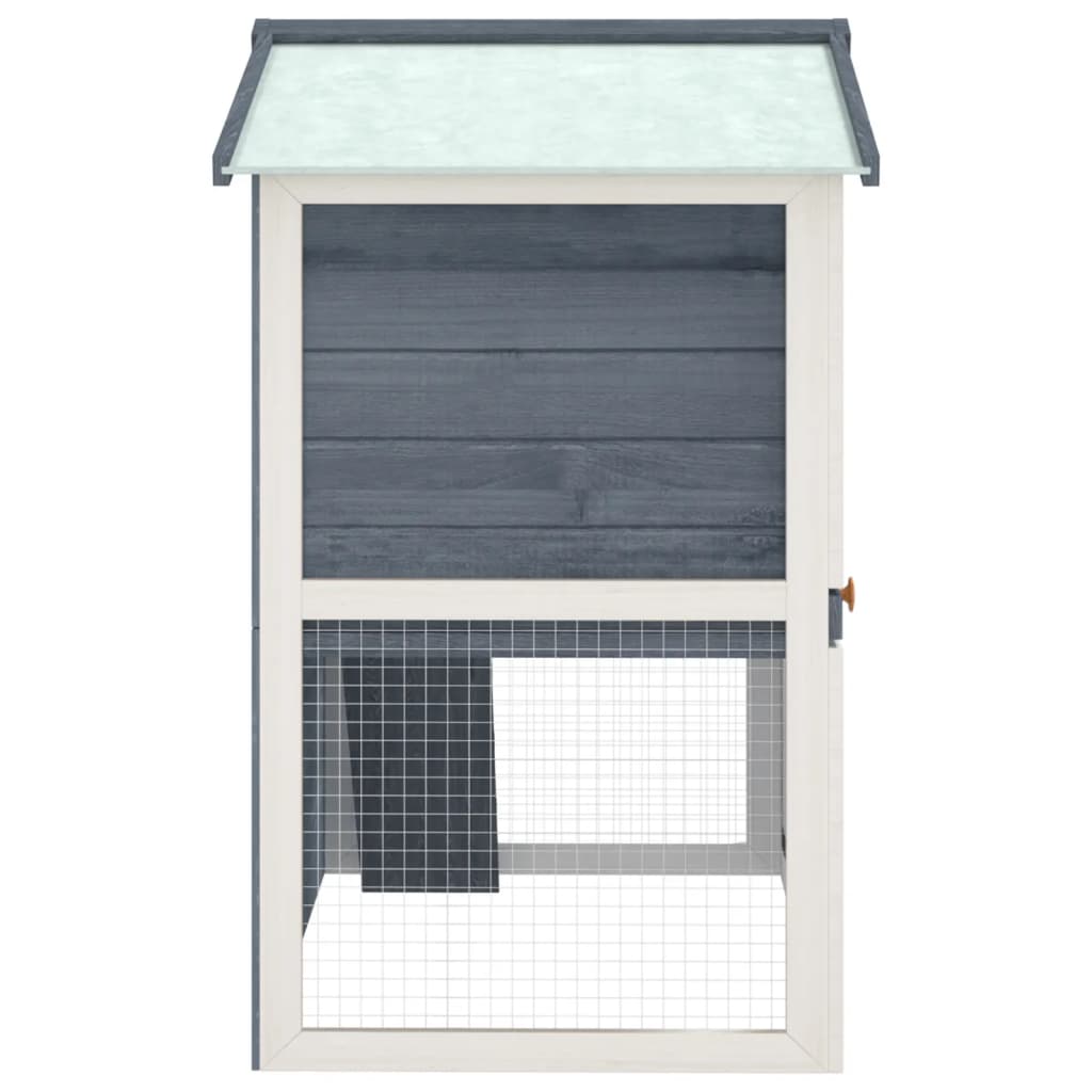 vidaXL Outdoor Rabbit Hutch 3 Doors Brown Wood