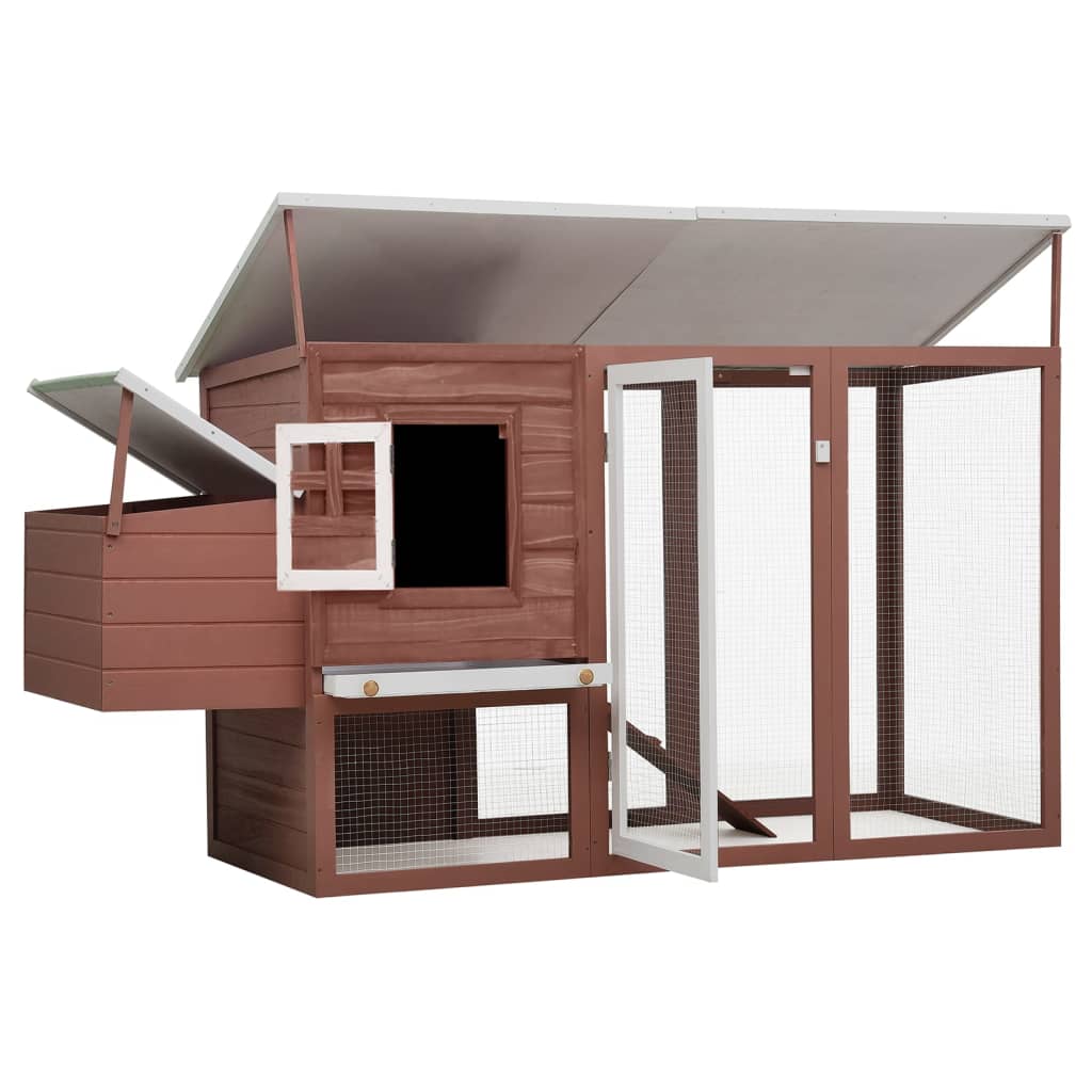 vidaXL Outdoor Chicken Cage Hen House with 1 Egg Cage Wood