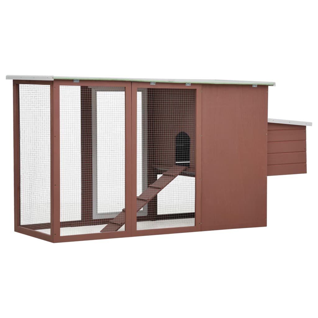 vidaXL Outdoor Chicken Cage Hen House with 1 Egg Cage Wood