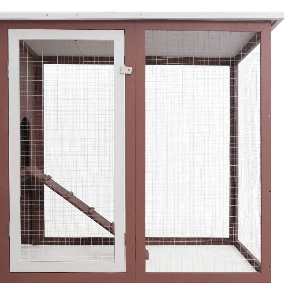 vidaXL Outdoor Chicken Cage Hen House with 1 Egg Cage Wood