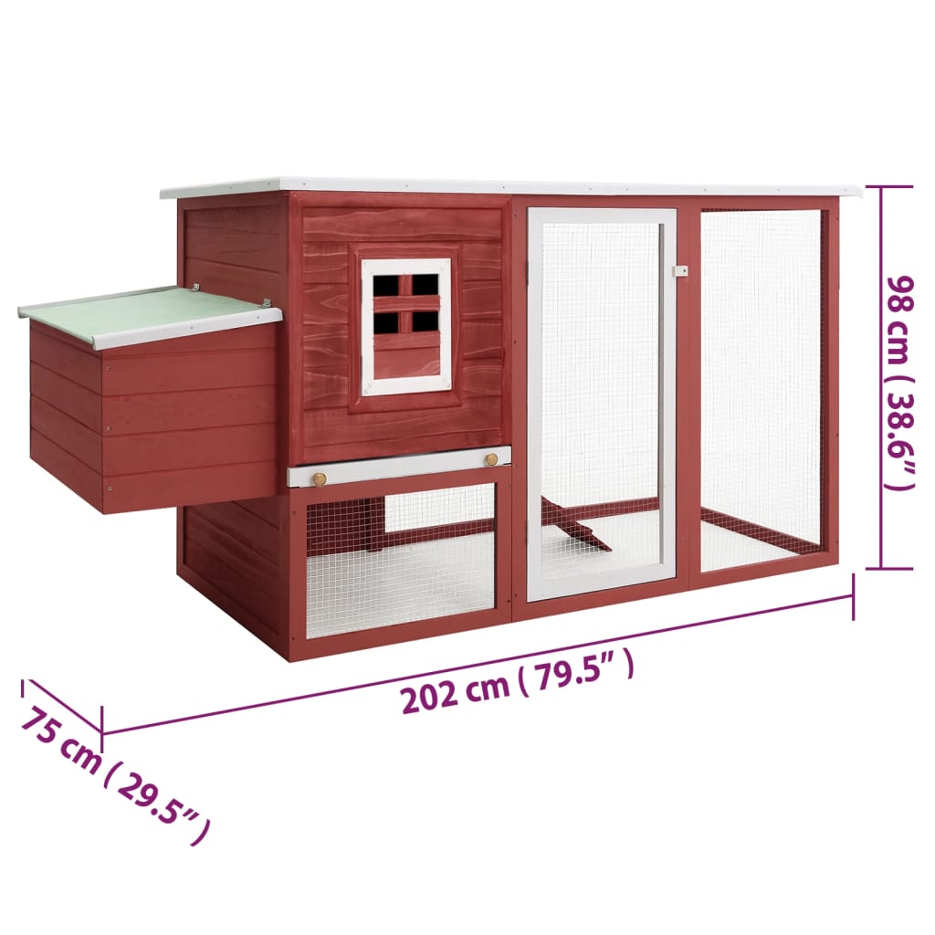 vidaXL Outdoor Chicken Cage Hen House with 1 Egg Cage Wood