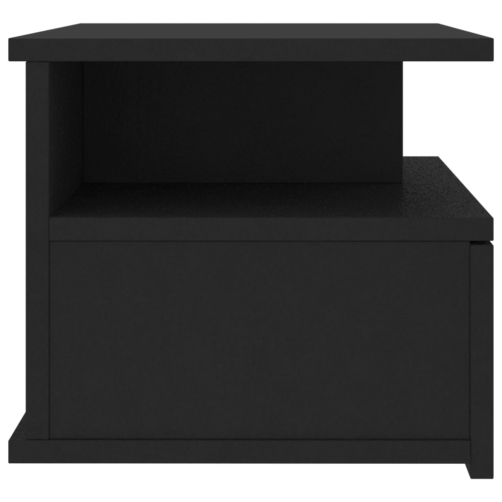 vidaXL Floating Nightstands 2 pcs Black 40x31x27cm Engineered Wood