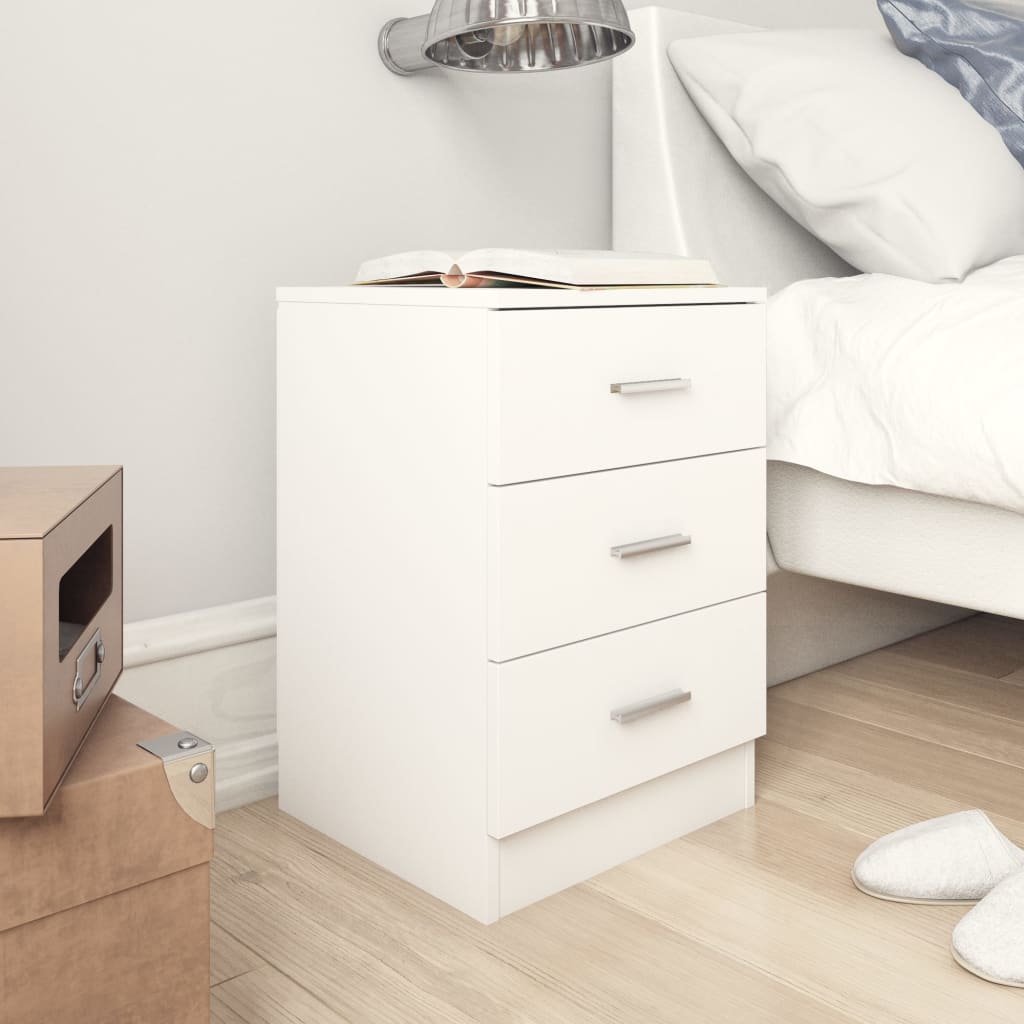 vidaXL Bedside Cabinet Black 38x35x56 cm Engineered Wood