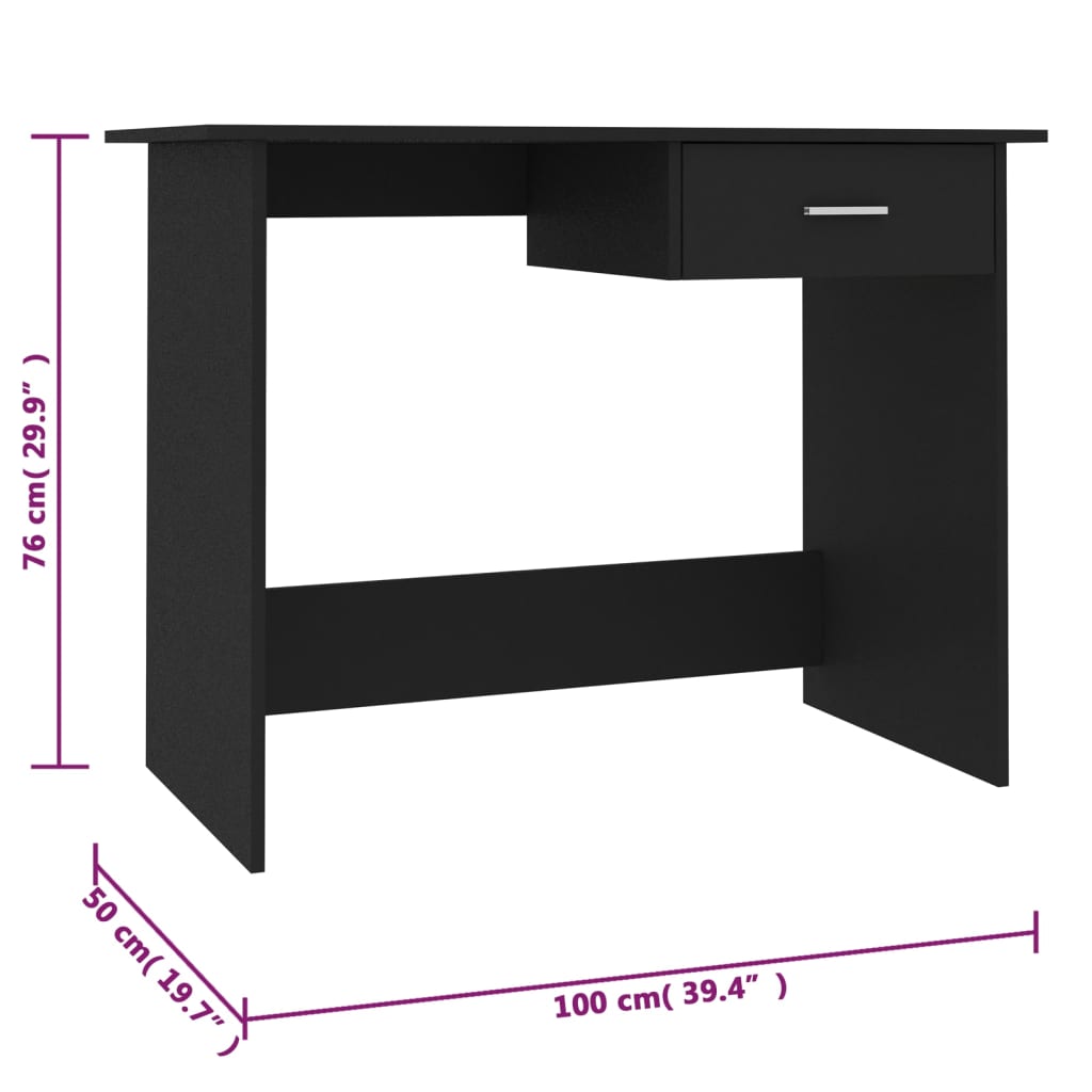 Desk  100x50x76 cm Engineered Wood